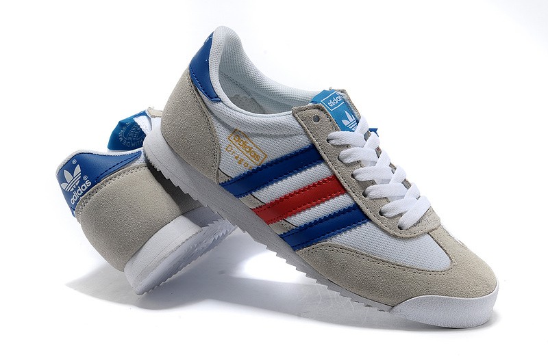 baskets adidas dragon bleu bandes blanc